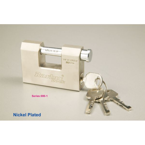 Rarlux Heavy Duty Steel Shackle Solid Padlock D Type Candado Rectangular Brass Padlock