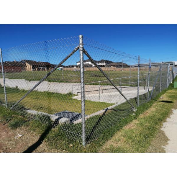 1.8m Height 75*75mm Hot Dipped Galvanized Chain Link Fence For Sport Field