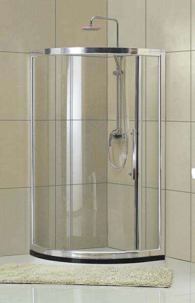 Qudrant  6 / 8 mm Clear Tempered Glass Shower Door With Chromed Finished Profiles