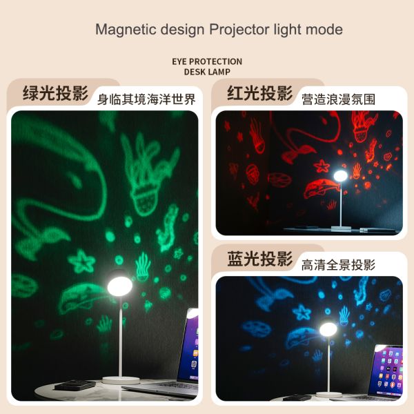 Portable Magnetic Wireless Charging EyeProtection Desk Lamp, Home Office & Study Ambiance Enhancer