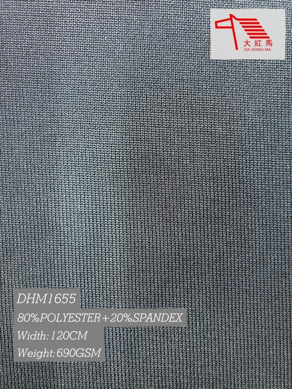 690GSM Polyester Spandex Fabric Rib Knit 80 100 Percent Stretch for Heavy Duty Cuffs