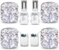 10m Battery Operated Christmas Lights Silver Wire Twinkle Lights With Remote Control