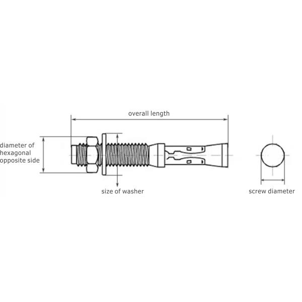 Оцинковывайте покрытые крепежные детали распорки нержавеющей стали стали углерода заклиньте анкерные болты