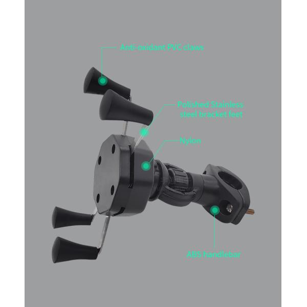 FCC Handlebar X Claw Motorcycle Phone Mount 360Degree Rotation 0.25KG