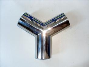No.8 304 / 316L Stainless Steel 1-1/2 - 4 Sanitary Fittings / Y Tee Pipe Fitting