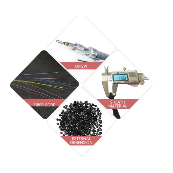 500mm2 G556 G657A1 24 32 36 кабель оптического волокна ядра OPGW