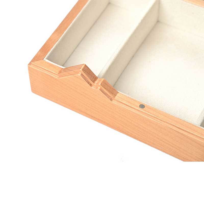Handcrafted Wooden Jewelry Box with Carved Groove Design, Custom Wholesale Wood Jewellery Gift Box