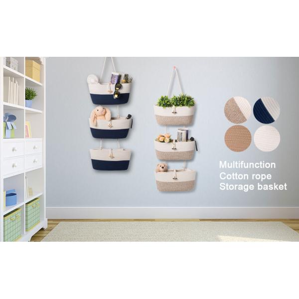 Home Decoration Basket For Plants Cotton Rope Woven Rattan Flower Pots Planter Cotton Rope Woven Rattan Flower Pots