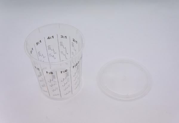 400ml Disposable Mixing cup Auto Plastic Single Use plastic pots measuring printed cup calibrated-up cup