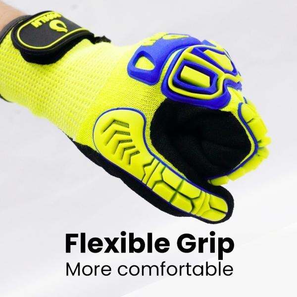 Thermoplastic Rubber Impact 4X42CP Gloves 13 Needle Nitrile Sanding Anti-Collision Gloves: Ultimate Safety Protection, Comfortable, Breathable and Flexible