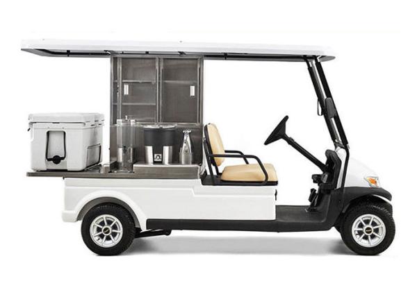 48V Battery Operated Golf Beverage Cart , Golf Cart Food Cart With Refrigerator