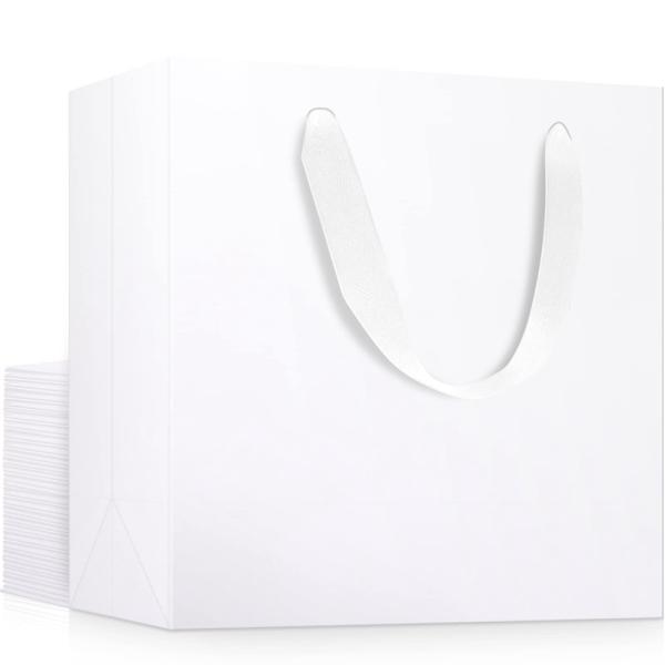 Custom Color Accepted Ribbon Handle Paper Bag for Luxury Clothing Boutique Gifts