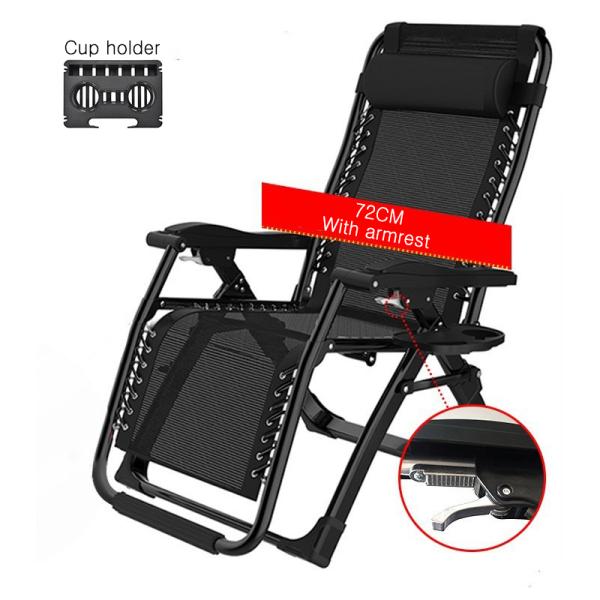 Beach Chair Zero Gravity Outdoor Lounge Chairs with Removable Cushion Headrest Cup Holder Reclining Patio Moon Chair Style