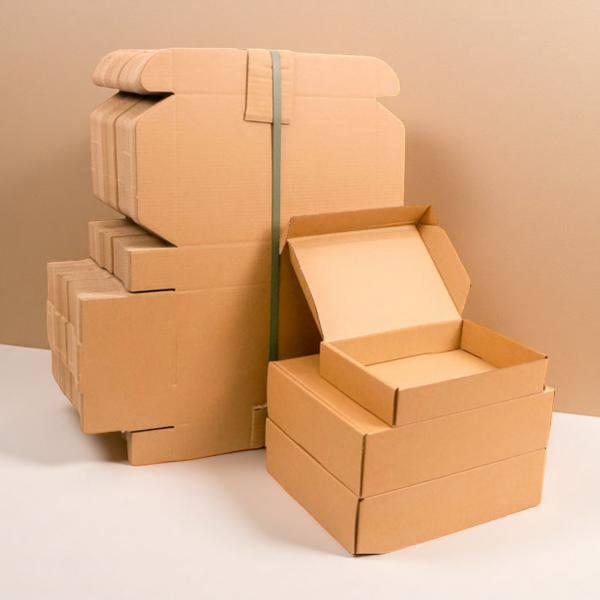 Caja de embalaje plegable de papel Kraft de tamaño personalizado