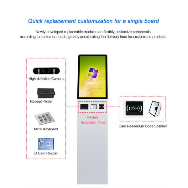 17 Inch Privacy-Focused Self Service Food Kiosk with Opaque Screen for Sensitive Transactions