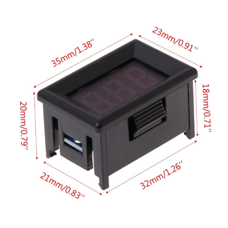 0.36inch Digital LED Voltmeter for Car/Motorcycle DC4.5-30V Range ±0.1V Accuracy 3 Wire Red Green Blue LED Display