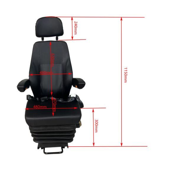 Subway Seats with Adjustable Backrest and Mechanical Suspension Backrest Size 480*630mm