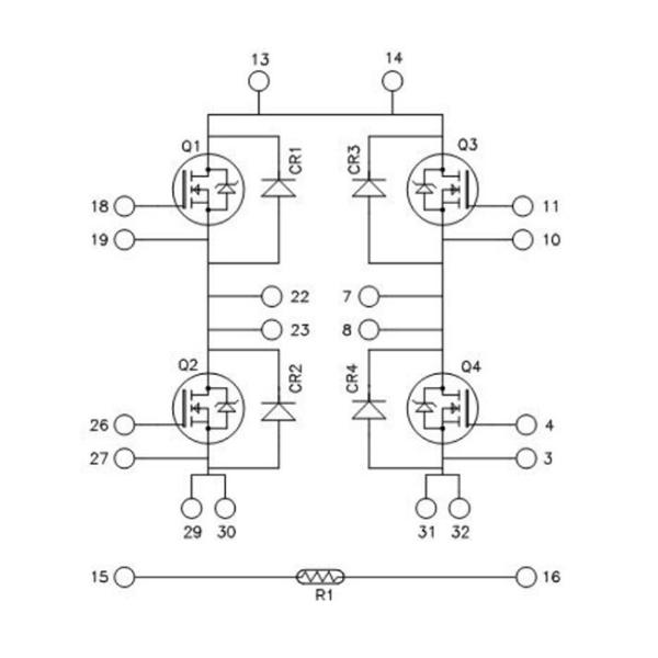 модуль силы 602W MOSFET SiC моста массива MSCSM170HM23CT3AG Mosfet 4N-Channel полный