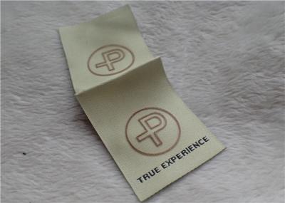 Logo Mid Fold Woven Clothing Labels Shinny Gold 0.4mm Thickness OEKO SGS BV