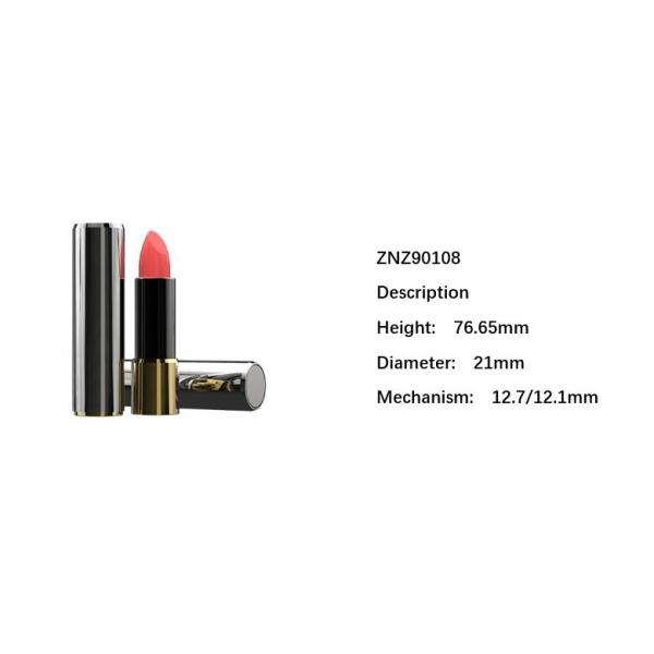 Black Square Refillable Lipstick Tube 12.7mm 12.1mm Mechanism