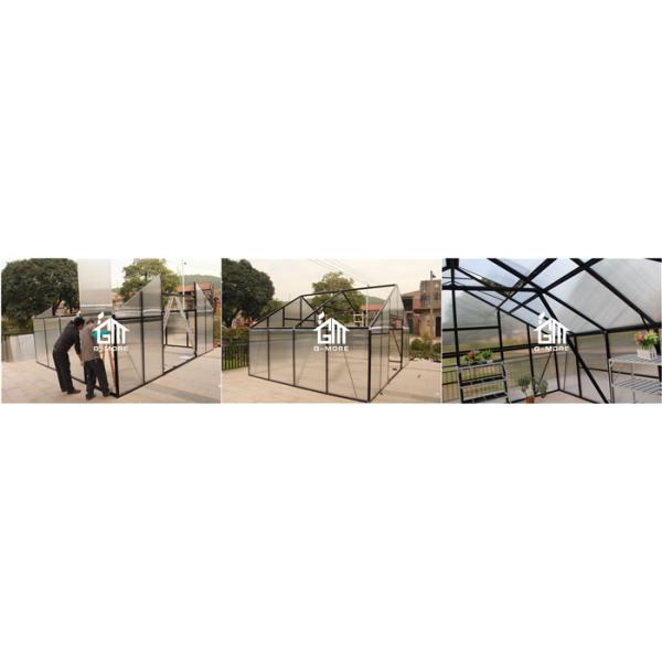 Aluminum Greenhouse-Titan series-406X506X302CM-Green/Black Color-10mm thick PC