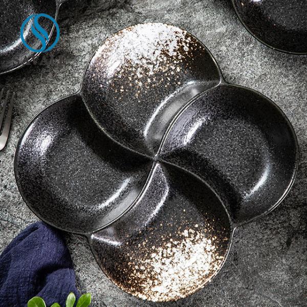 Savall Irregular Eclectic Black Porcelain Dinnerware For Caterers Canteens