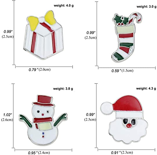 Christmas decoration metal tree Santa Claus ornament brooch lapel badge enamel pin for Xmas gift