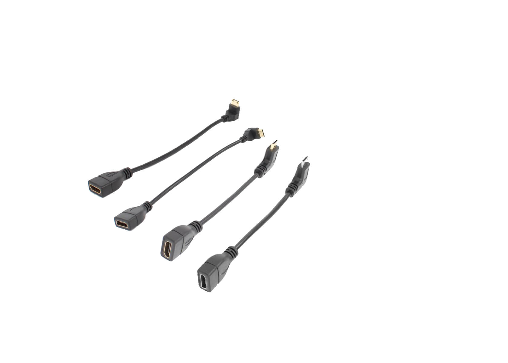 Двинутый под углом мини мужчина HDMI к направлениям соединителя 4 переходника кабеля HDMI женским Вверх-Вниз-Лев-правым
