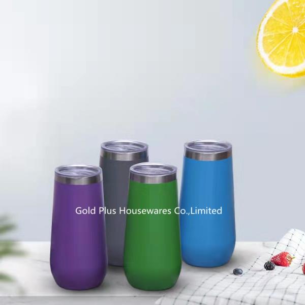 Big Belly Colored Insulated Thermal Tumbler Cups Wine Glitter Mugs 6oz