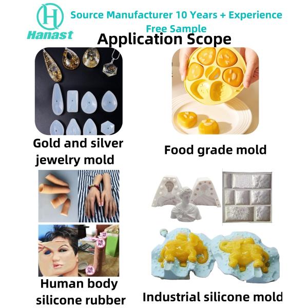 High Tear Strength Platinum Cure Silicone Rubber 40 Shore A 19 kN/m 1:1 for Composite Carbon Fiber Molds
