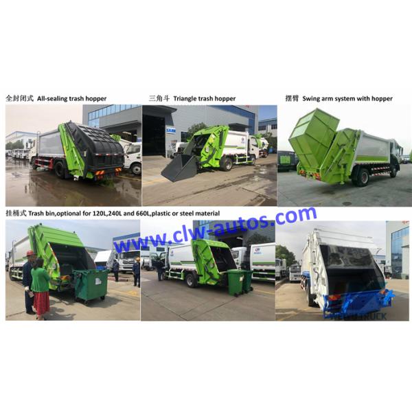 Мусоровоз зада Dongfeng 6CBM обжатый затяжелителем