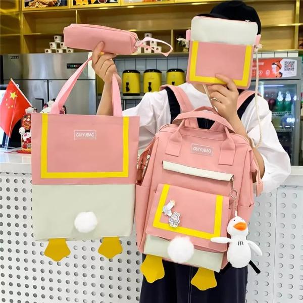 0.65 Inch Handbags Backpack Sets  Outdoor Travelling 4 Piece Backpack Set Ladies