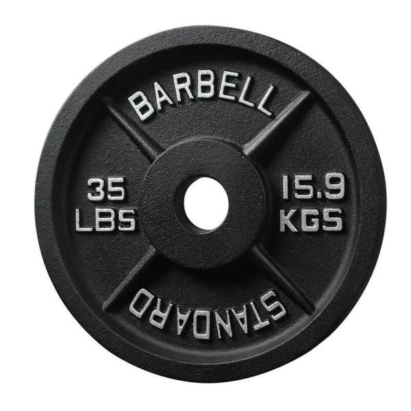 2 Inch Barbell Plates 35 Lb Black/Grey Weight Plate for Home Gym in Cast Iron Material