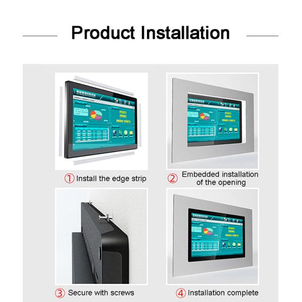 15.6 pouces IP65 Touch capacitif en acier inoxydable Android Terminal de contrôle industriel monté à l'arrière avec montage mural intégré