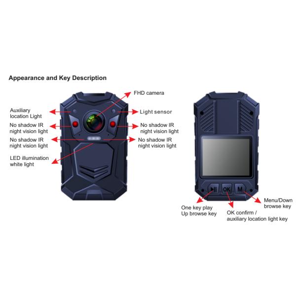 JPEG vestindo das câmeras 4608*3456 do corpo da polícia sem fio com porto de HDMI 1,3