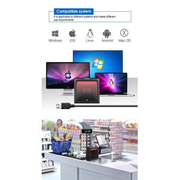 Handheld связанный проволокой настольный Usb бита блока развертки 32 штрихкода 1d 2d для машины Pos