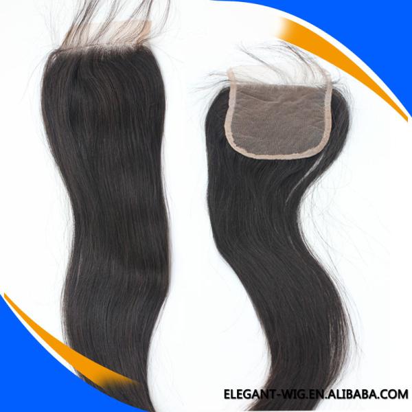 Hot Sale 4x4 Size 1b Color Silky Straight Top Lace Closure With Baby Hair In Stock