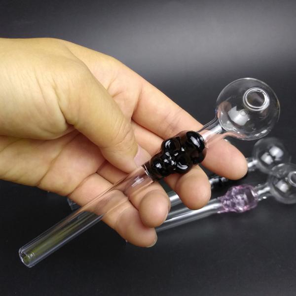 Clear Blue Pink Skull Borosilicate Glass Hand Smoking Pipes OEM/ODM Accepted