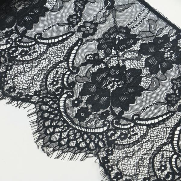 eyelash lace border/lace edged  / soft lace with Black / Ivory Double Color