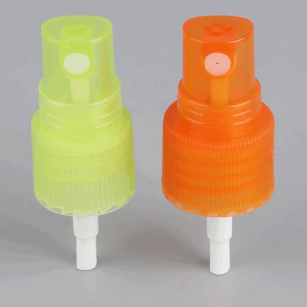 Green Orange Plastic 24mm Mist Spray Pump For PET Bottle