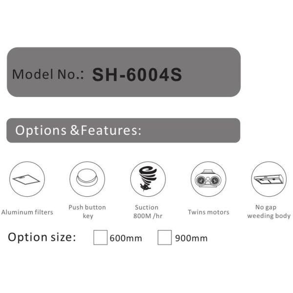 Wall Mounted Ventilator Slim Cooker Hood Silver Kitchen Appliance