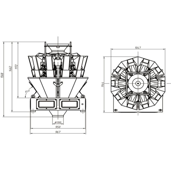 главная машина упаковки Weigher Multihead сыра 20g 12