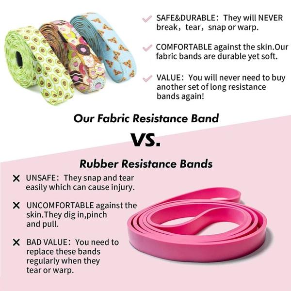 Fabric Fitness Gym Equipment Width 3cm Hip Exercise Resistance Bands Set For Legs Glute And Thighs Training