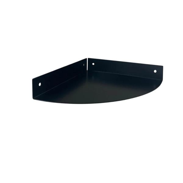 Parede flutuante de esquina redonda prateleira de metal revestida em pó de display rack para decoração de parede em casa