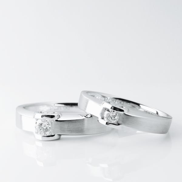 Artistic Groove Design Contracted 18k Wedding Couple Rings