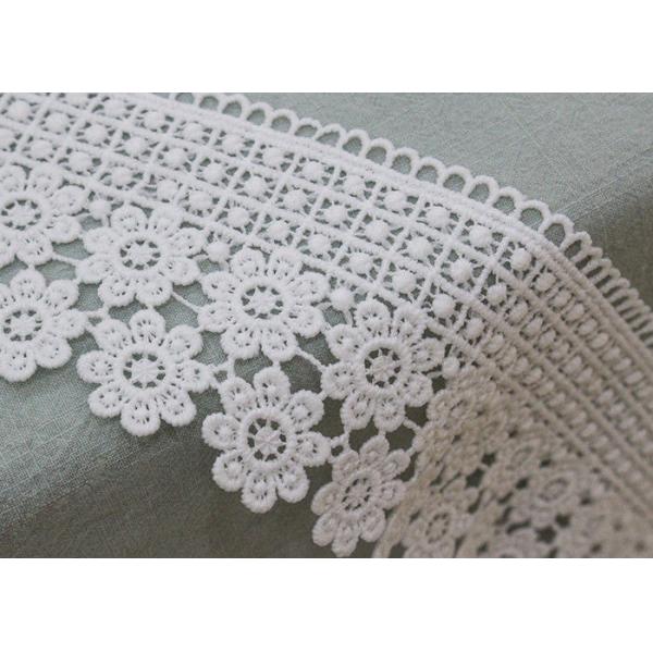 Water Soluble Daisy Venice Guipure Lace Trim , Embellishment Wedding Lace Border