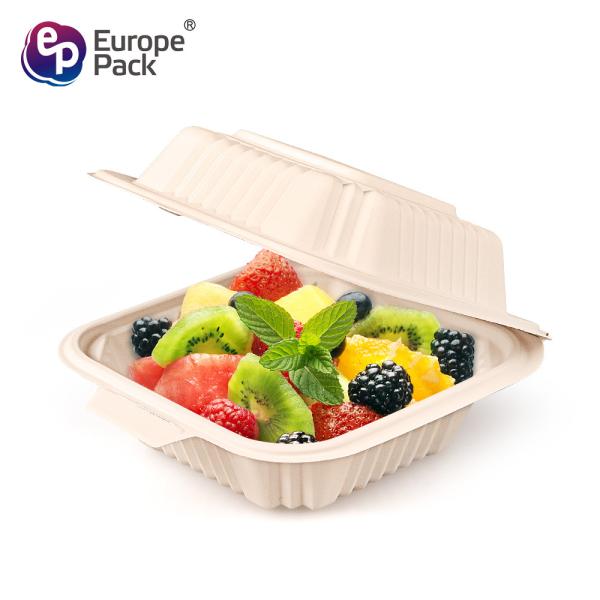 Food grade eco friendly disposable biodegradable 550ml cornstarch plastic hamburger boxes