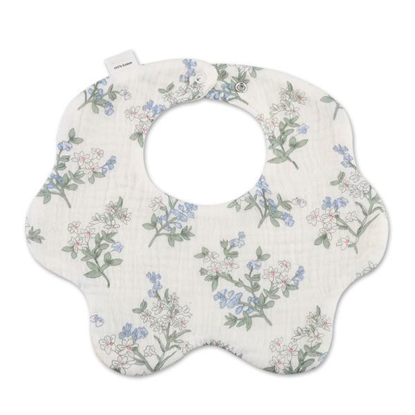 Organic Cotton Flower Shape Printed 6 Layers Muslin Cotton Baby Feeding Bibs Baby Cotton Bibs