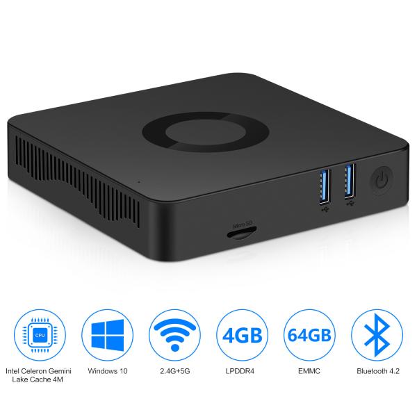 C.P.U. N4100 ПК портов 32GB EMMC I/O Fanless мини для рабочего стола