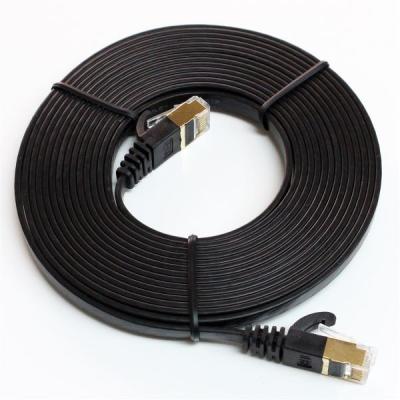 T568B CAT7 U/FTP 10GbE Shielded Flat Ethernet Network Cable with Stranded Conductor